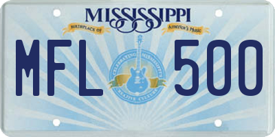 MS license plate MFL500