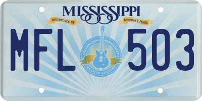 MS license plate MFL503
