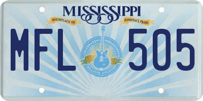 MS license plate MFL505