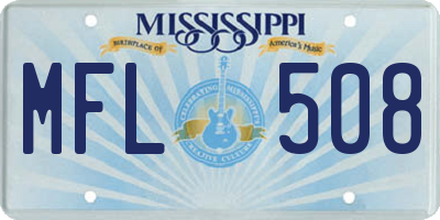MS license plate MFL508