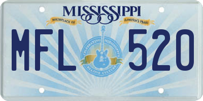 MS license plate MFL520