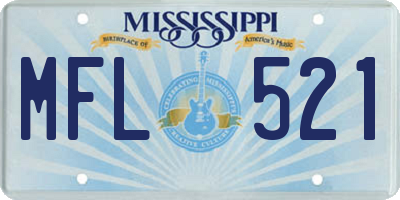 MS license plate MFL521