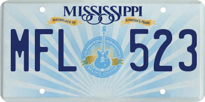 MS license plate MFL523