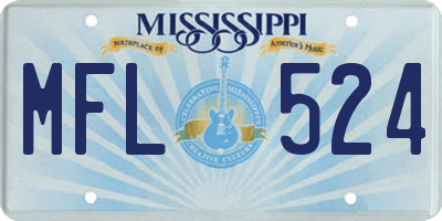 MS license plate MFL524