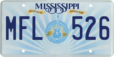 MS license plate MFL526