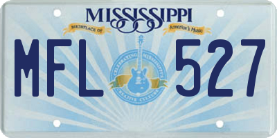 MS license plate MFL527