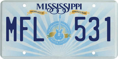 MS license plate MFL531