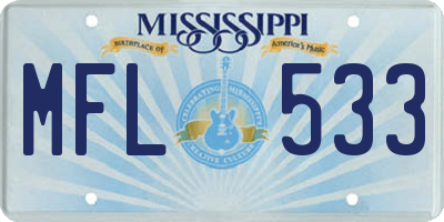 MS license plate MFL533