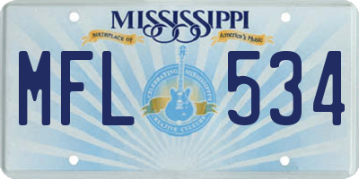 MS license plate MFL534