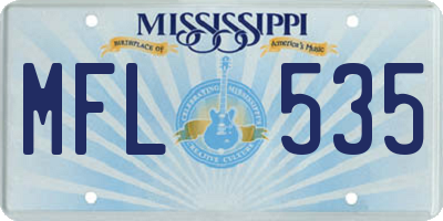 MS license plate MFL535