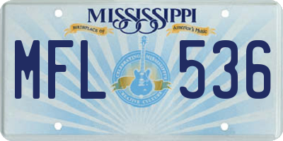 MS license plate MFL536