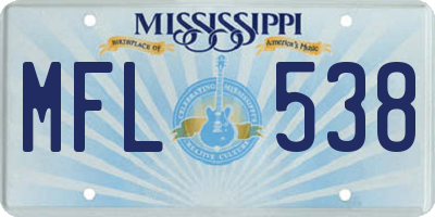 MS license plate MFL538