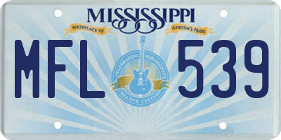 MS license plate MFL539