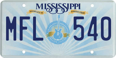 MS license plate MFL540