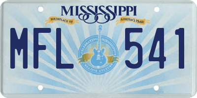 MS license plate MFL541