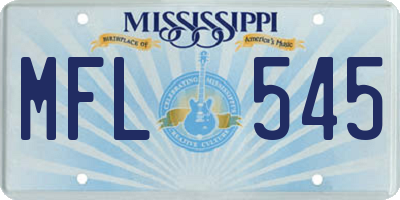 MS license plate MFL545