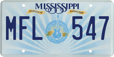 MS license plate MFL547