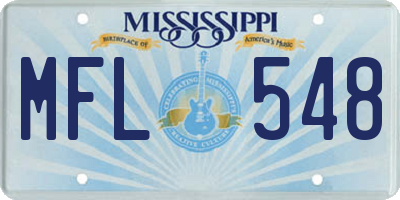 MS license plate MFL548
