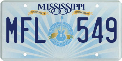 MS license plate MFL549