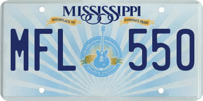 MS license plate MFL550