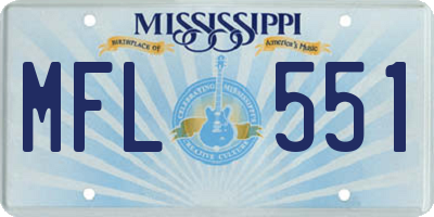 MS license plate MFL551