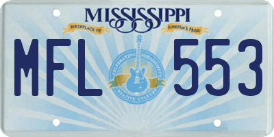 MS license plate MFL553
