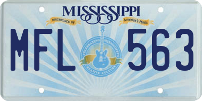 MS license plate MFL563