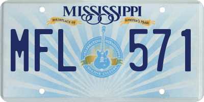 MS license plate MFL571