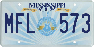 MS license plate MFL573