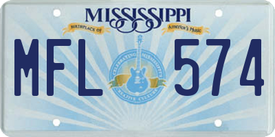 MS license plate MFL574