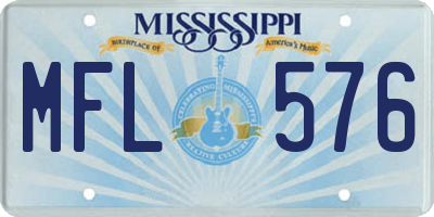 MS license plate MFL576