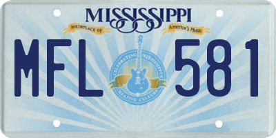 MS license plate MFL581
