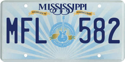 MS license plate MFL582