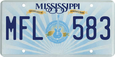 MS license plate MFL583