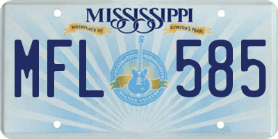 MS license plate MFL585
