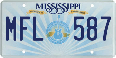 MS license plate MFL587