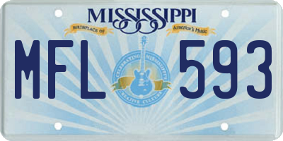 MS license plate MFL593