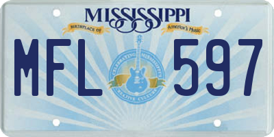 MS license plate MFL597
