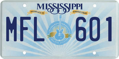 MS license plate MFL601