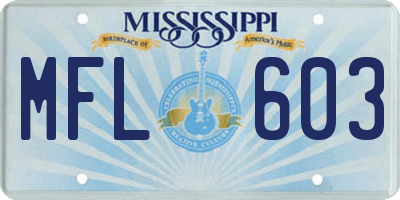 MS license plate MFL603