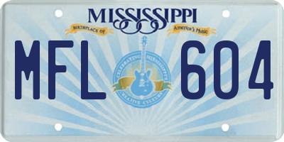 MS license plate MFL604