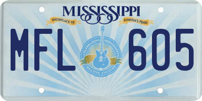 MS license plate MFL605