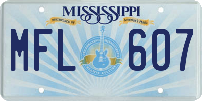 MS license plate MFL607
