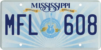 MS license plate MFL608