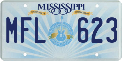 MS license plate MFL623