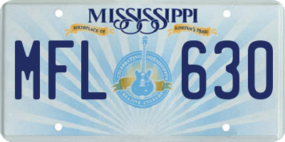 MS license plate MFL630