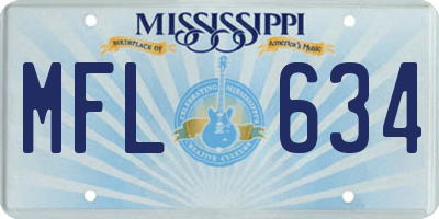 MS license plate MFL634