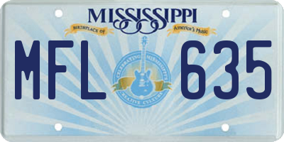 MS license plate MFL635