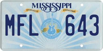 MS license plate MFL643