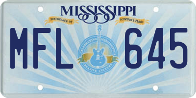 MS license plate MFL645